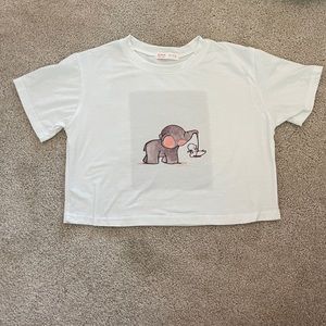 Romwe Graphic Crop Tee